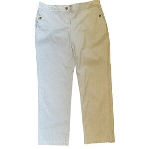 IZOD Dress Pants Women’s 14 Brown and White Stripes Stretch